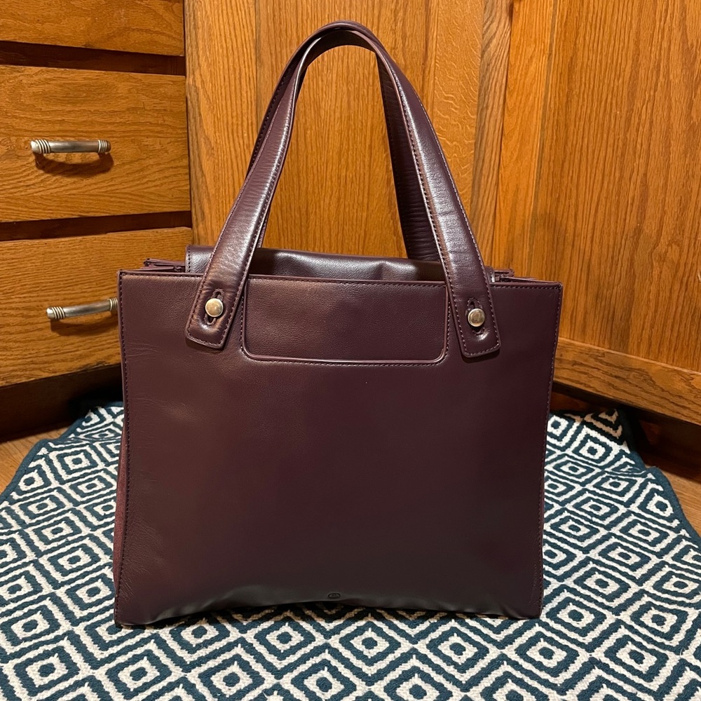 Treasure & Bond Large Burgundy Leather Satchel Bag